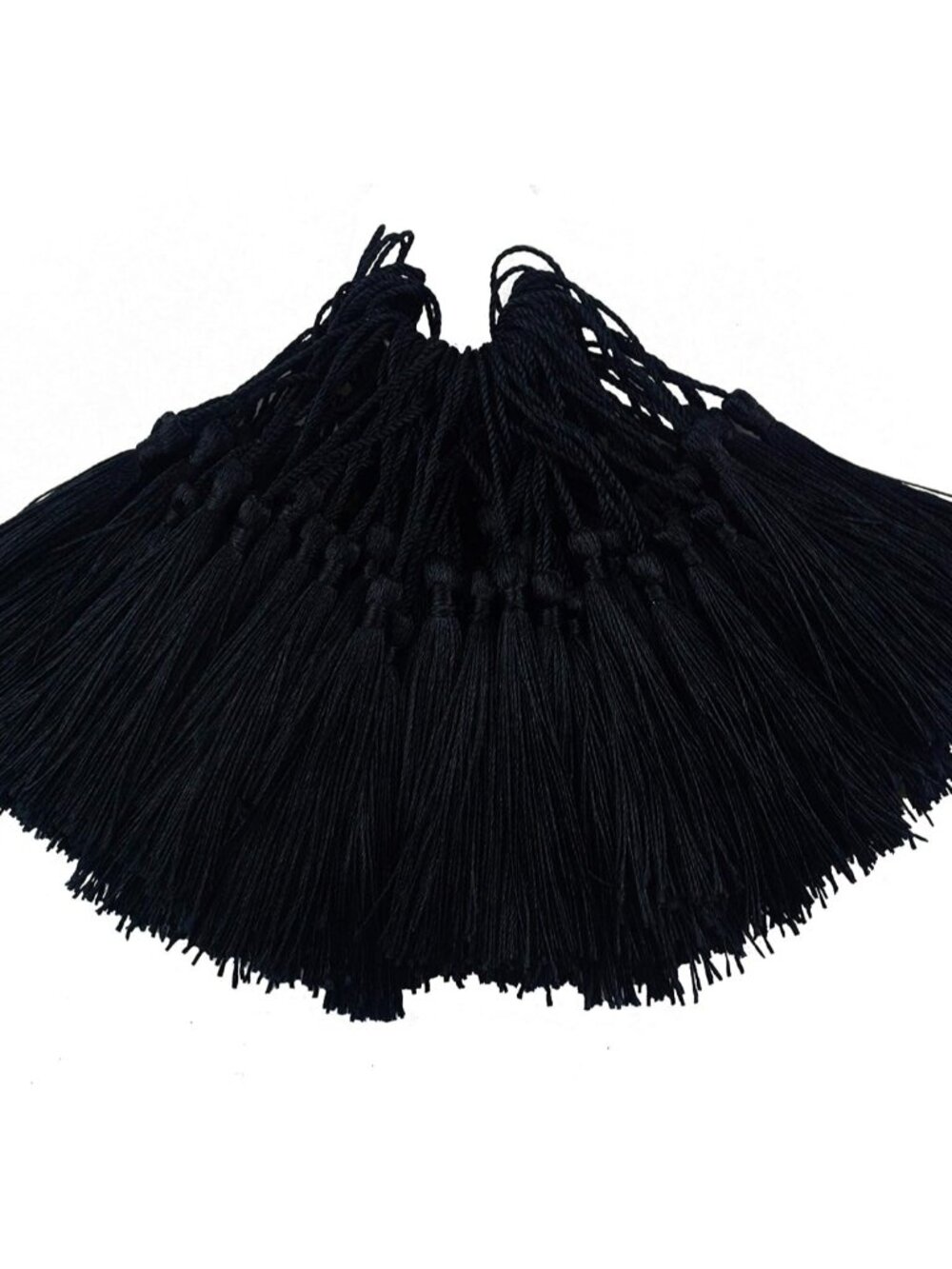 100Pcs 5 Inch Silky Bookmark Tassels for Jewelry, SouvenirBlack